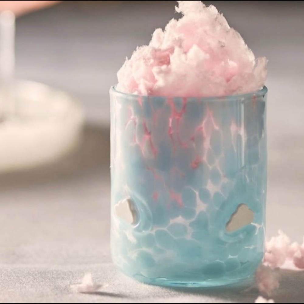 Anthropologie Confetti Cloud Icon Juice Glass - blue, white
